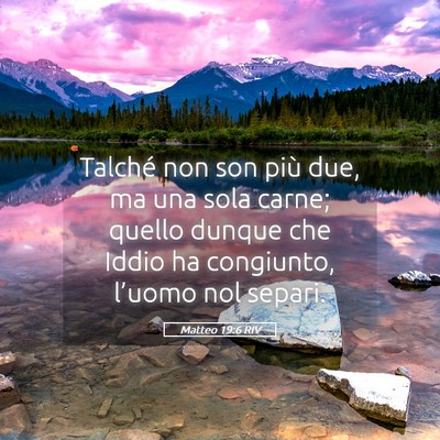 Picture 05 - Matteo 19:6 RIV - Talché non son più due, ma una sola carne; - Bible Verse Picture