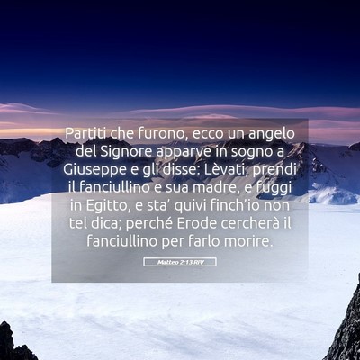 Picture 05 - Matteo 2:13 RIV - Partiti che furono, ecco un angelo del Signore - Bible Verse Picture