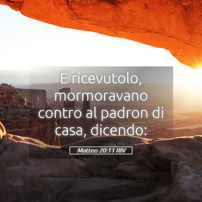 Picture 05 - Matteo 20:11 RIV - E ricevutolo, mormoravano contro al padron di - Bible Verse Picture