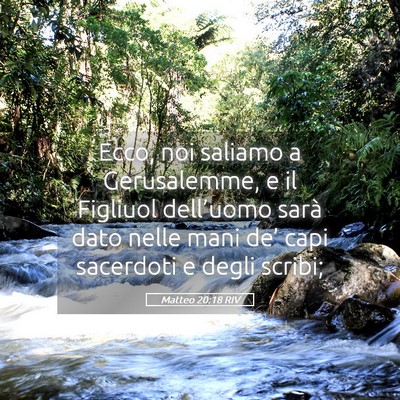 Picture 05 - Matteo 20:18 RIV - Ecco, noi saliamo a Gerusalemme, e il Figliuol - Bible Verse Picture