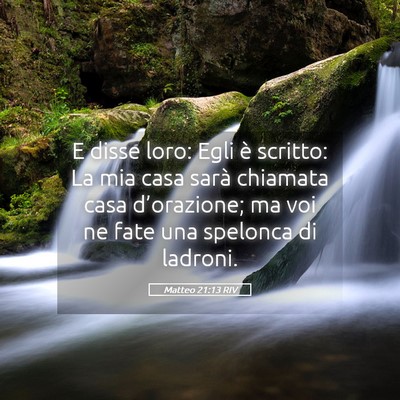 Picture 05 - Matteo 21:13 RIV - E disse loro: Egli è scritto: La mia casa sarà - Bible Verse Picture