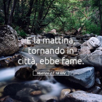 Picture 05 - Matteo 21:18 RIV - E la mattina, tornando in città, ebbe - Bible Verse Picture