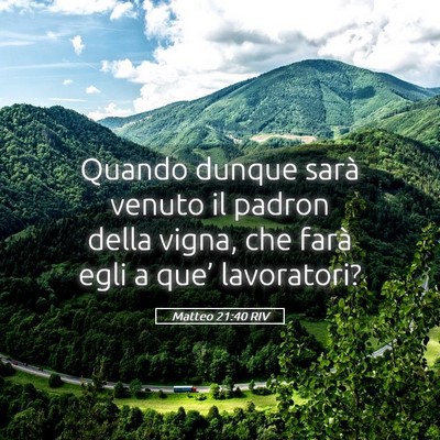 Picture 05 - Matteo 21:40 RIV - Quando dunque sarà venuto il padron della vigna, - Bible Verse Picture