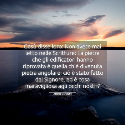 Picture 05 - Matteo 21:42 RIV - Gesù disse loro: Non avete mai letto nelle - Bible Verse Picture