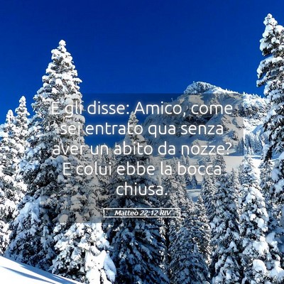Picture 05 - Matteo 22:12 RIV - E gli disse: Amico, come sei entrato qua senza - Bible Verse Picture