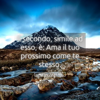 Picture 05 - Matteo 22:39 RIV - Il secondo, simile ad esso, è: Ama il tuo - Bible Verse Picture