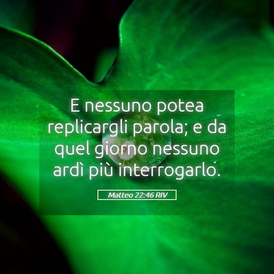 Picture 05 - Matteo 22:46 RIV - E nessuno potea replicargli parola; e da quel - Bible Verse Picture