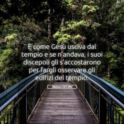 Picture 05 - Matteo 24:1 RIV - E come Gesù usciva dal tempio e se n’andava, i - Bible Verse Picture