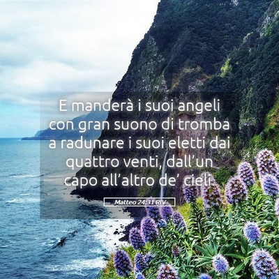 Picture 05 - Matteo 24:31 RIV - E manderà i suoi angeli con gran suono di tromba - Bible Verse Picture