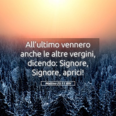 Picture 05 - Matteo 25:11 RIV - All’ultimo vennero anche le altre vergini, - Bible Verse Picture