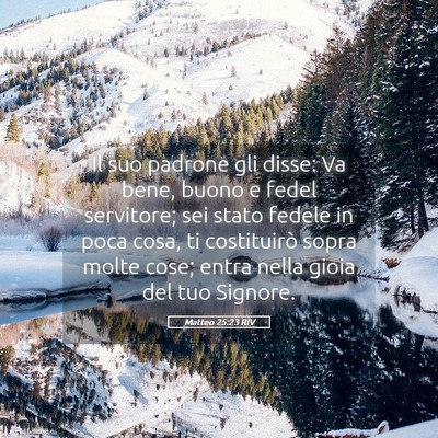 Picture 05 - Matteo 25:23 RIV - Il suo padrone gli disse: Va bene, buono e fedel - Bible Verse Picture