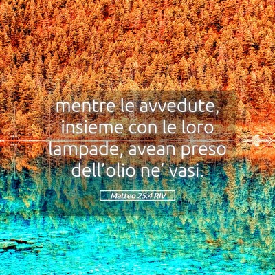 Picture 05 - Matteo 25:4 RIV - mentre le avvedute, insieme con le loro lampade, - Bible Verse Picture