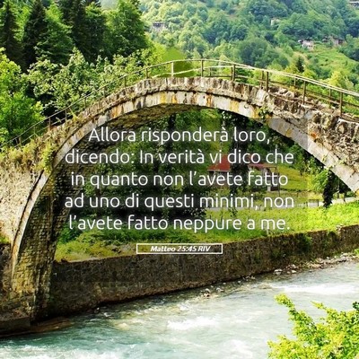 Picture 05 - Matteo 25:45 RIV - Allora risponderà loro, dicendo: In verità vi - Bible Verse Picture