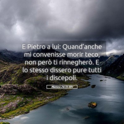 Picture 05 - Matteo 26:35 RIV - E Pietro a lui: Quand’anche mi convenisse morir - Bible Verse Picture