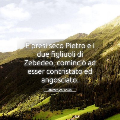 Picture 05 - Matteo 26:37 RIV - E presi seco Pietro e i due figliuoli di Zebedeo, - Bible Verse Picture