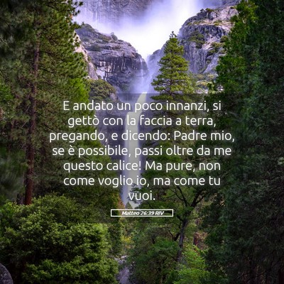 Picture 05 - Matteo 26:39 RIV - E andato un poco innanzi, si gettò con la faccia - Bible Verse Picture