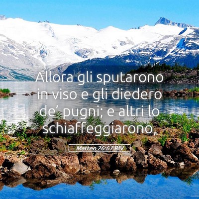 Picture 05 - Matteo 26:67 RIV - Allora gli sputarono in viso e gli diedero de’ - Bible Verse Picture