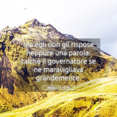 Picture 05 - Matteo 27:14 RIV - Ma egli non gli rispose neppure una parola: - Bible Verse Picture