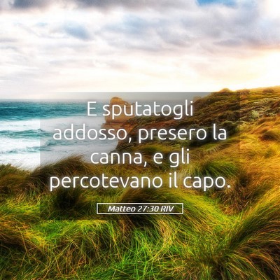 Picture 05 - Matteo 27:30 RIV - E sputatogli addosso, presero la canna, e gli - Bible Verse Picture