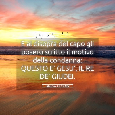 Picture 05 - Matteo 27:37 RIV - E al disopra del capo gli posero scritto il - Bible Verse Picture