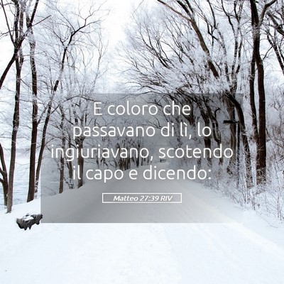 Picture 05 - Matteo 27:39 RIV - E coloro che passavano di lì, lo ingiuriavano, - Bible Verse Picture