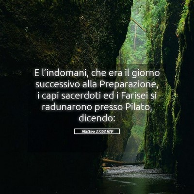 Picture 05 - Matteo 27:62 RIV - E l’indomani, che era il giorno successivo alla - Bible Verse Picture