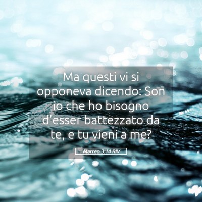 Picture 05 - Matteo 3:14 RIV - Ma questi vi si opponeva dicendo: Son io che ho - Bible Verse Picture