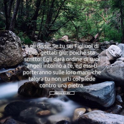 Picture 05 - Matteo 4:6 RIV - e gli disse: Se tu sei Figliuol di Dio, gettati - Bible Verse Picture