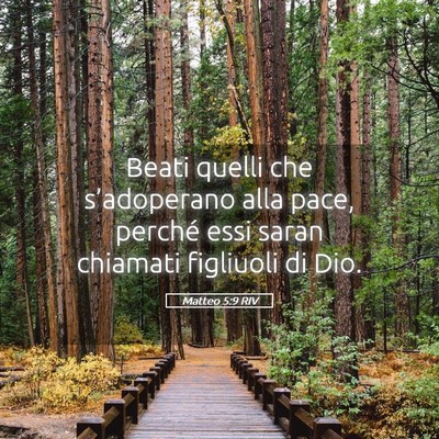 Picture 05 - Matteo 5:9 RIV - Beati quelli che s’adoperano alla pace, perché - Bible Verse Picture