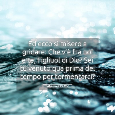 Picture 05 - Matteo 8:29 RIV - Ed ecco si misero a gridare: Che v’è fra noi e - Bible Verse Picture