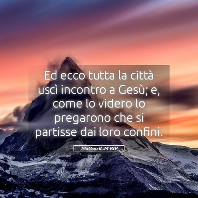 Picture 05 - Matteo 8:34 RIV - Ed ecco tutta la città uscì incontro a Gesù; - Bible Verse Picture