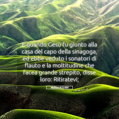 Picture 05 - Matteo 9:23 RIV - E quando Gesù fu giunto alla casa del capo della - Bible Verse Picture