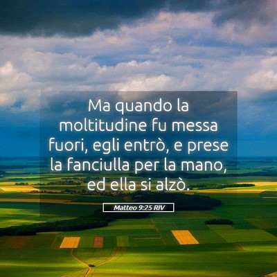 Picture 05 - Matteo 9:25 RIV - Ma quando la moltitudine fu messa fuori, egli - Bible Verse Picture