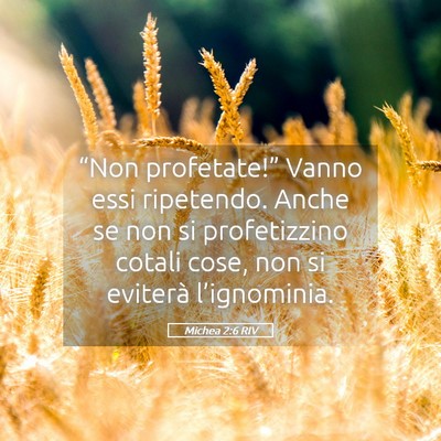 Picture 05 - Michea 2:6 RIV - “Non profetate!” Vanno essi ripetendo. Anche - Bible Verse Picture
