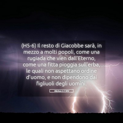 Picture 05 - Michea 5:7 RIV - (H5-6) Il resto di Giacobbe sarà, in mezzo a - Bible Verse Picture