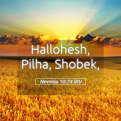 Picture 05 - Neemia 10:24 RIV - Hallohesh, Pilha, - Bible Verse Picture