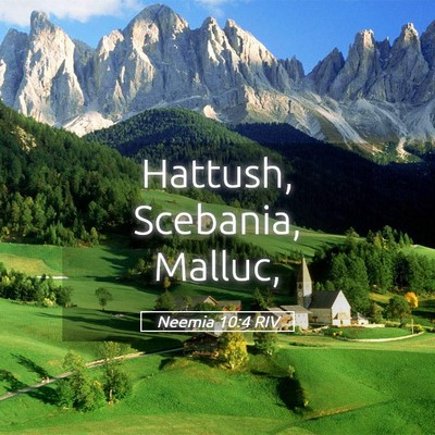 Picture 05 - Neemia 10:4 RIV - Hattush, Scebania, - Bible Verse Picture