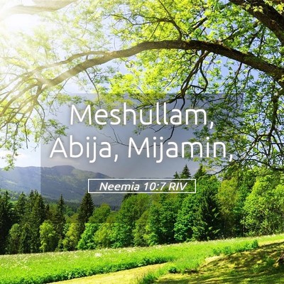 Picture 05 - Neemia 10:7 RIV - Meshullam, Abija, - Bible Verse Picture