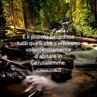 Picture 05 - Neemia 11:2 RIV - E il popolo benedisse tutti quelli che - Bible Verse Picture
