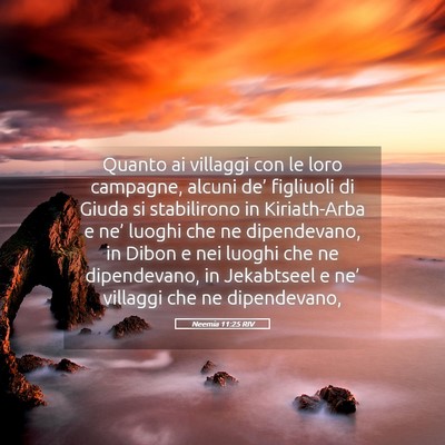 Picture 05 - Neemia 11:25 RIV - Quanto ai villaggi con le loro campagne, alcuni - Bible Verse Picture