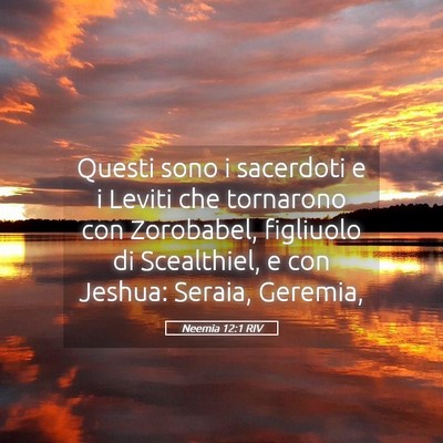 Picture 05 - Neemia 12:1 RIV - Questi sono i sacerdoti e i Leviti che tornarono - Bible Verse Picture