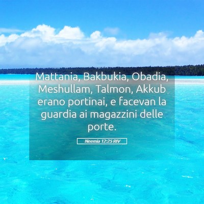 Picture 05 - Neemia 12:25 RIV - Mattania, Bakbukia, Obadia, Meshullam, Talmon, - Bible Verse Picture
