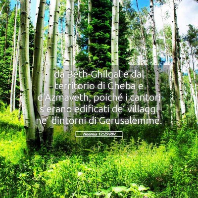 Picture 05 - Neemia 12:29 RIV - da Beth-Ghilgal e dal territorio di Gheba e - Bible Verse Picture