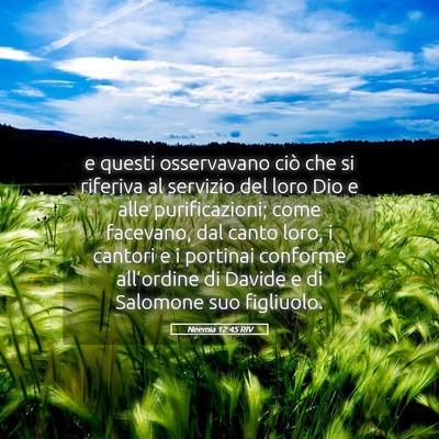 Picture 05 - Neemia 12:45 RIV - e questi osservavano ciò che si riferiva al - Bible Verse Picture