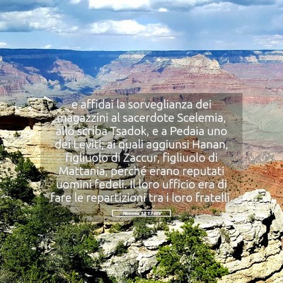 Picture 05 - Neemia 13:13 RIV - e affidai la sorveglianza dei magazzini al - Bible Verse Picture