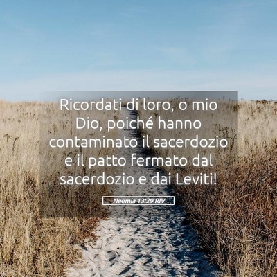 Picture 05 - Neemia 13:29 RIV - Ricordati di loro, o mio Dio, poiché hanno - Bible Verse Picture