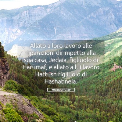 Picture 05 - Neemia 3:10 RIV - Allato a loro lavoro alle riparazioni dirimpetto - Bible Verse Picture