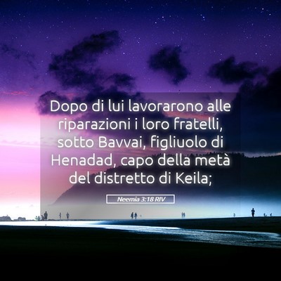 Picture 05 - Neemia 3:18 RIV - Dopo di lui lavorarono alle riparazioni i loro - Bible Verse Picture