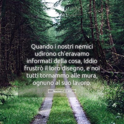 Picture 05 - Neemia 4:15 RIV - Quando i nostri nemici udirono ch’eravamo - Bible Verse Picture