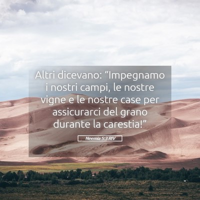 Picture 05 - Neemia 5:3 RIV - Altri dicevano: “Impegnamo i nostri campi, le - Bible Verse Picture